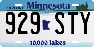 MN license plate 929STY