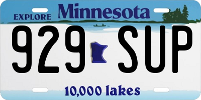 MN license plate 929SUP