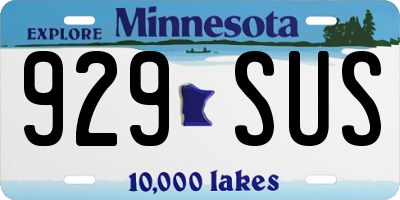MN license plate 929SUS