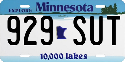 MN license plate 929SUT