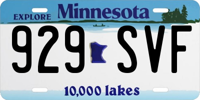 MN license plate 929SVF