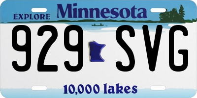 MN license plate 929SVG