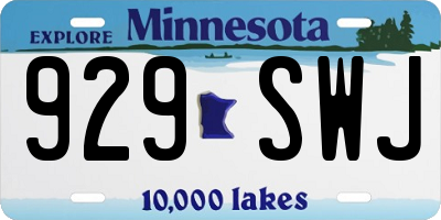 MN license plate 929SWJ