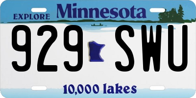 MN license plate 929SWU