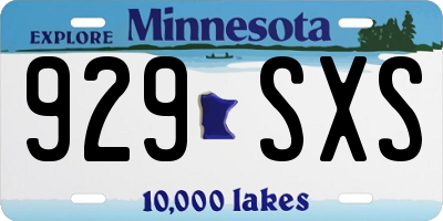 MN license plate 929SXS
