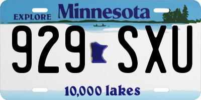 MN license plate 929SXU