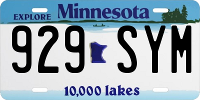 MN license plate 929SYM
