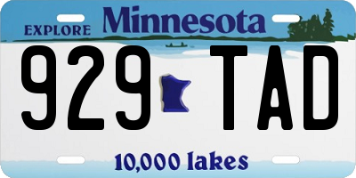 MN license plate 929TAD