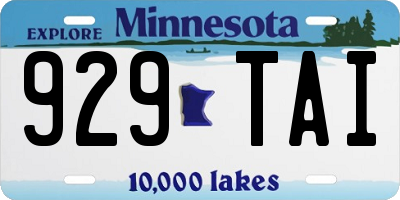 MN license plate 929TAI