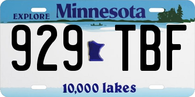 MN license plate 929TBF