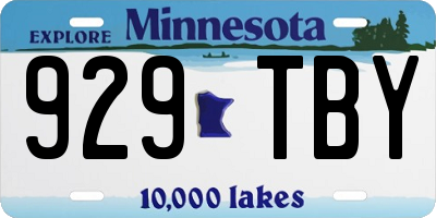 MN license plate 929TBY