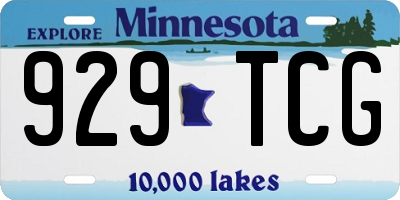 MN license plate 929TCG