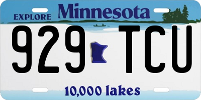 MN license plate 929TCU