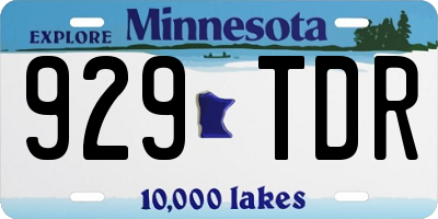 MN license plate 929TDR