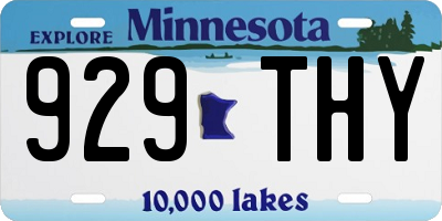 MN license plate 929THY