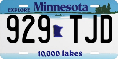 MN license plate 929TJD