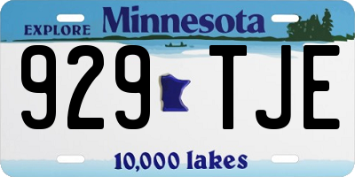 MN license plate 929TJE