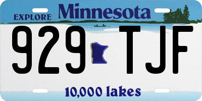 MN license plate 929TJF