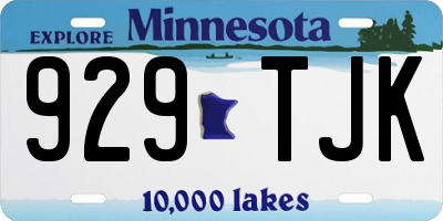 MN license plate 929TJK