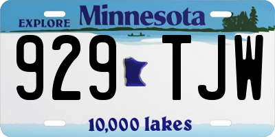 MN license plate 929TJW