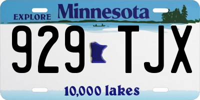 MN license plate 929TJX