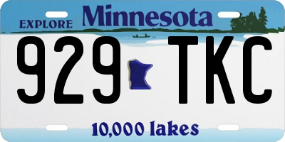 MN license plate 929TKC