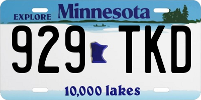 MN license plate 929TKD