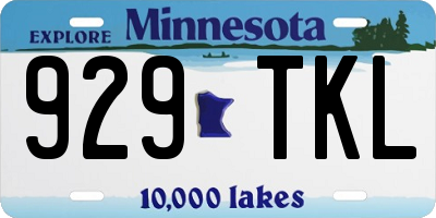 MN license plate 929TKL