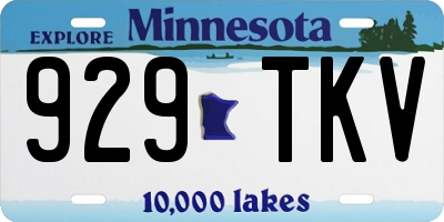 MN license plate 929TKV