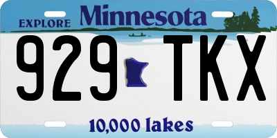 MN license plate 929TKX