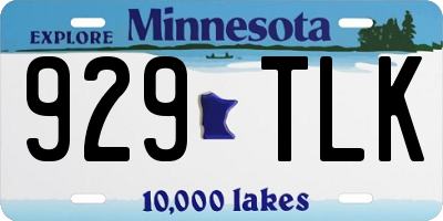 MN license plate 929TLK