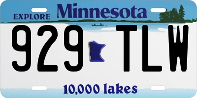 MN license plate 929TLW