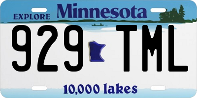 MN license plate 929TML