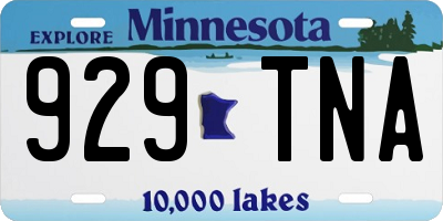 MN license plate 929TNA