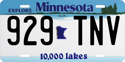 MN license plate 929TNV