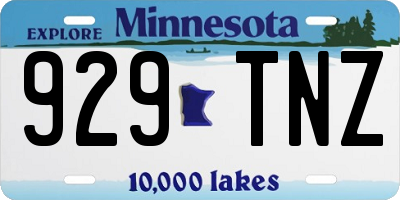 MN license plate 929TNZ