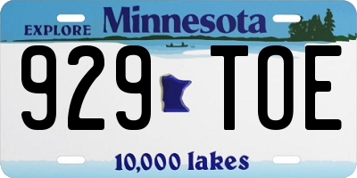 MN license plate 929TOE