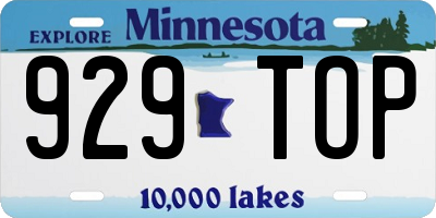 MN license plate 929TOP
