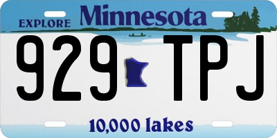 MN license plate 929TPJ