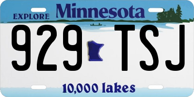 MN license plate 929TSJ