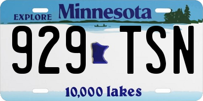 MN license plate 929TSN