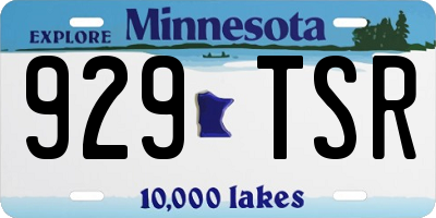 MN license plate 929TSR
