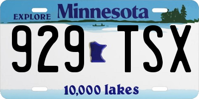 MN license plate 929TSX