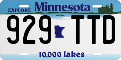 MN license plate 929TTD