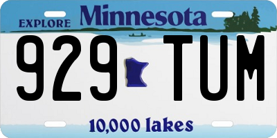 MN license plate 929TUM