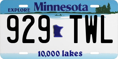 MN license plate 929TWL
