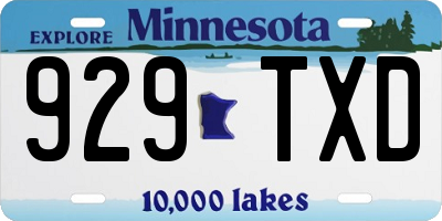 MN license plate 929TXD