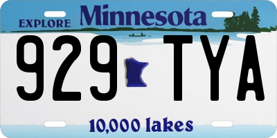 MN license plate 929TYA