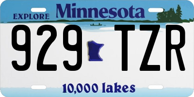 MN license plate 929TZR