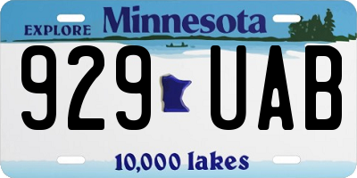 MN license plate 929UAB